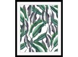 queence Bild »Julia«, Blätter-Pflanzen-Pflanzenbilder-Kunst, HD Premium Poster-Druck inkl. Holzrahmen