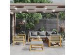 vidaXL 8-tlg. Garten-Lounge-Set mit Auflagen Massivholz Akazie