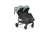 Cangaroo Zwillingskinderwagen 2Gether, Fußabdeckungen, Aluminiumrahmen, faltbar grün