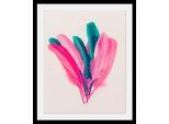 queence Bild »Federn« Federn Kunst HD Premium Poster-Druck inkl. Holzrahmen