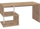 Schreibtisch INOSIGN "Esse, modernes Design", braun (wotan eichefarben, wotan eichefarben), B:140cm H:77,5cm T:60cm, Tische, in verschiedenen Breiten, mit und ohne Monitoraufsatz, Made in Italy