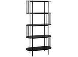 Xora Regal , Schwarz , Holzwerkstoff , 5 Fächer , 80x172x34 cm , Wohnzimmer, Regale, Bücherregale