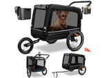 KESSER® Hundeanhänger Boxer 3-in-1 Hundebuggy & Jogger Fahrradanhänger groß ca. 240 Liter Volumen, gefedert, Material: 600D Oxford Canvas, SmartSpace Concept, maximale Belastbarkeit: 40 kg