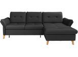 Ecksofa SIT & MORE "Göteborg", schwarz, B:268cm H:90cm T:176cm, Sofas, Ecksofa, Sitztiefenverstellung und Federkern, wahlweise mit Bettfunktion