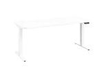 Cantus Schreibtisch , Weiß , Metall, Holzwerkstoff , rechteckig , eckig , 80x64-128x120 cm , Made in Germany , höhenverstellbar , Büromöbel, Schreibtische, Höhenverstellbare Schreibtische