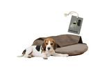 Rohrschneider ® Liegekissen inkl. Gratis-Beigabe, Kuschelinsel Samt "Valley" taupe M
