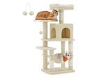 FEANDREA M Kratzbaum mit Hängematte und 1 Höhle 112 cm beige