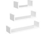 Boxxx Wandregalset , Weiß , Holzwerkstoff , 3-teilig , 60x10x15 cm , hängend, in verschiedenen Holzdekoren erhältlich , Kleinmöbel