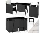 tectake® Rattan Sitzgruppe, für 2 Personen, UV-beständig, zusammenschiebbar
