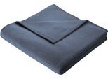 Wohndecke BIEDERLACK "Cotton Home", blau (jeans), B:150cm L:220cm, Baumwolle, Polyacryl, Wohndecken, Wohndecke, im Uni Design, Kuscheldecke