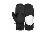 Fäustlinge REUSCH "Amira GORE-TEX Mitten", Damen, Gr. 8, schwarz-weiß (weiß, schwarz), 55% Polyester, 28% Polyamid, 10% Ziegenleder, 7% Elasthan, unifarben, Handschuhe Fäustlinge, extra warm, wasserdicht und atmungsaktiv
