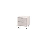 Nachtkommode INOSIGN "Lucca Nachttisch, Nachtschrank, Trendfarbe cashmere, 48x40x52cm", braun (kaschmir), B:48cm H:52cm T:40cm, Glas, Holzwerkstoff, Metall, Sideboards, 2 Schubladen mit Glasfront, FSC-zertifizierter Holzwerkstoff
