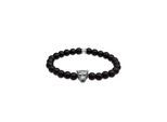 Armband KUZZOI "Herren Tiger Onyx Schwarz 925 Sterling Silber" Gr. 21, schwarz, Armbänder, Damen, 21cm, ohne Stein, Silber 925 (Sterlingsilber), Armband