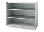 Schäfer Shop Genius Regalschrank FS, 3 OH, 2 höhenverstellbare Fachböden, bis 450 kg, B 1343 x T 420 x H 1105 mm, Stahl, lichtgrau RAL 7035