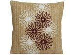 Xxxl Zierkissen , Weinrot, Weiß, Braun , Textil , Blume , Füllung: Polyester , 42.00x42.00 cm , Heimtextilien, Wohntextilien, Kissen, Zierkissen