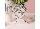KARE Vase Favola Lady, Höhe 25 cm, Keramik, schwarz/weiß