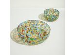 HÜBSCH Schale Confetti, 2er-Set, Glas, Ø 15 & 26 cm