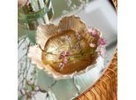 KARE Deko-Schale Flower Bloom, creme/gold, handgearbeitet