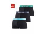 Buffalo Boxer »Boxershorts für Jungen«, (Packung, 3 St.), mit kontrastfarbenem Bündchen