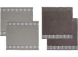 DDDDD Geschirrtuch »Lace«, (Set, 4 tlg.), Combiset: 2 Küchentücher & 2 Geschirrtücher