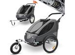 KESSER® Kinderanhänger Fahrradanhänger 360° Drehbar mit Federung 2in1 Joggerfunktion Kinderfahrradanhänger + 5-Punkt Gurt Jogger Fahrrad Anhänger für 1 bis 2 Kinder max. 40kg