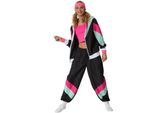 tectake® Damenkostüm Retro 80er 90er Jahre Jogginganzug