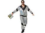 tectake® Herrenkostüm Retro 80er 90er Jahre Disco Jogginganzug