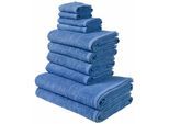 my home Handtuch Set »Inga, Duschtücher, Handtücher, Gästetücher, Seiftücher«, 10 tlg., Walkfrottee, Handtücher mit feiner Bordüre, 100% Baumwolle, einfarbig, weich