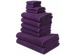 my home Handtuch Set »Inga, Duschtücher, Handtücher, Gästetücher, Seiftücher«, 10 tlg., Walkfrottee, Handtücher mit feiner Bordüre, 100% Baumwolle, einfarbig, weich