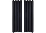 Verdunkelungs-Vorhänge Mit Metallringen Blackout | Anzahl im Paket: 2 | Farbe: Schwarz | Größe: 135 x 175 cm