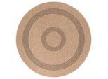 Novel Outdoorteppich , Schwarz, Beige , Textil , Abstraktes , rund , Oeko-Tex® Standard 100 , pflegeleicht , Teppiche und Böden, Teppiche, Runde Teppiche
