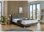 Boxbett "Kyoto", grau (anthrazit), B:195cm L:210cm, WESTFALIA SCHLAFKOMFORT, Komplettbetten, Kunstleder,Bonnell-,Kaltschaum-&Taschenferderkern wählbar in H2,H3,H4