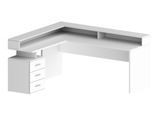 Eckschreibtisch INOSIGN "New Selina", weiß (weiß hochglanz), B:180cm H:90cm T:160cm, Tische, Schreibtisch, Schubkästen, mit oder ohne Monitoraufsatz, B 180/160 cm