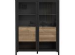 Highboard FORTE "High Rock", schwarz, B:121,3cm H:152,3cm T:40,2cm, Sideboards, Highboard, Breite ca. 121 cm