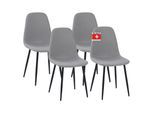 Albatros Esszimmerstuhl BARI mit Stoff Bezug, 4er Set Grau, stilvolles Vintage Design, belastbar mit 110Kg, Polsterstuhl - Moderner Küchenstuhl, Stuhl Esszimmer oder Esstisch Stuhl