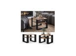 Vicco Couchtisch Helm Eiche Schwarz 65,6 x 46,2 cm mit Ablage