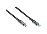 USB 2.0 Lade/-Datenkabel Good Connections, USB-C an USB-C, Leistung 100 W, bis 480 Mbit/s, mit Digitalanzeige, Länge 1 m, schwarz