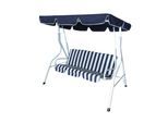 DEGAMO Hollywoodschaukel FLORIDA 3-sitzer, weiss / blau