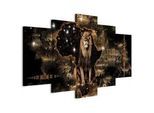 artgeist Leinwandbild , Schwarz, Braun , Textil, Holzwerkstoff , 5-teilig , rechteckig , 100x50x1.2 cm , Keilrahmen , Bilder & Rahmen, Bilder, Leinwandbilder
