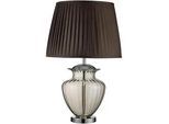 Xxxl Tischleuchte , Braun, Chromfarben, Bernsteinfarben , Metall, Glas, Textil , 69 cm , Schnurschalter , Lampen & Leuchten, Innenbeleuchtung, Tischlampen, Tischlampen