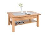 Linea Natura Couchtisch, Buche, Holz, Glas, Kernbuche, vollmassiv, 1 Schublade(n) Schubladen, rechteckig, eckig, 70x45x110 cm, Stauraum, Wohnzimmer, Wohnzimmertische, Couchtische, Couchtische Glas