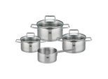 ELO Kochtopfset Smart Steam , Edelstahl , Metall , 4-teilig , 16 cm,20 cm,16 cm , 1,7 L,3,4 L,5,8 L,1,3 L , rund , Messskala, backofengeeignet,