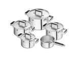 Zwilling Kochtopfset Zwilling Pure Silber , Silber , 5-teilig , 16 cm,20 cm,16 cm , rund , backofengeeignet, hitzebeständige Griffe, hitzebeständig,