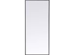 Kare-Design Wandspiegel, Schwarz, Glas, rechteckig, 60x180x2.5 cm, senkrecht und waagrecht montierbar, in verschiedenen Größen erhältlich, Spiegel, Wandspiegel