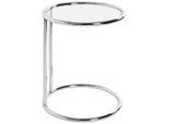 Beistelltisch , Chromfarben , Metall, Glas , rund , rund , 45x55x45 cm , gastro- und objekttauglich, einfacher Aufbau , Wohnzimmer, Wohnzimmertische,
