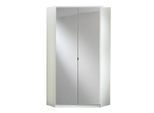 Mid.you Eckschrank Wimex Clack, Silber, Weiß, Weiß Hochglanz, Holzwerkstoff, 8 Fächer, 95x198x95 cm, BQ - Bündnis für Qualität, Made in Germany, DIN EN ISO 9001, Schlafzimmer, Kleiderschränke, Eckschränke