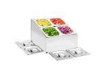 vidaXL Gastronorm-Ständer mit 4 GN 1/6 Behältern Edelstahl