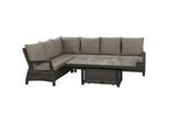 Siena Garden Loungegarnitur , Grau , Metall, Kunststoff, Textil, Keramik , 5-teilig , 83x103x160 cm , Tisch höhenverstellbar, wetterbeständig , Gartenmöbel, Loungemöbel, Loungegarnituren