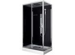 Xxxl Duschkabine , Schwarz, Chromfarben , Metall, Glas , 80x210x120 cm , Badezimmer, Baden & Duschen, Duschkabinen
