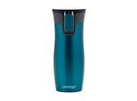Thermobecher CONTIGO "West Loop 470", blau (türkis), Trinkgefässe, Ø 9cm x 20,5cm, 470ml, Edelstahl, Thermobecher, H:20,5cm Ø:9cm